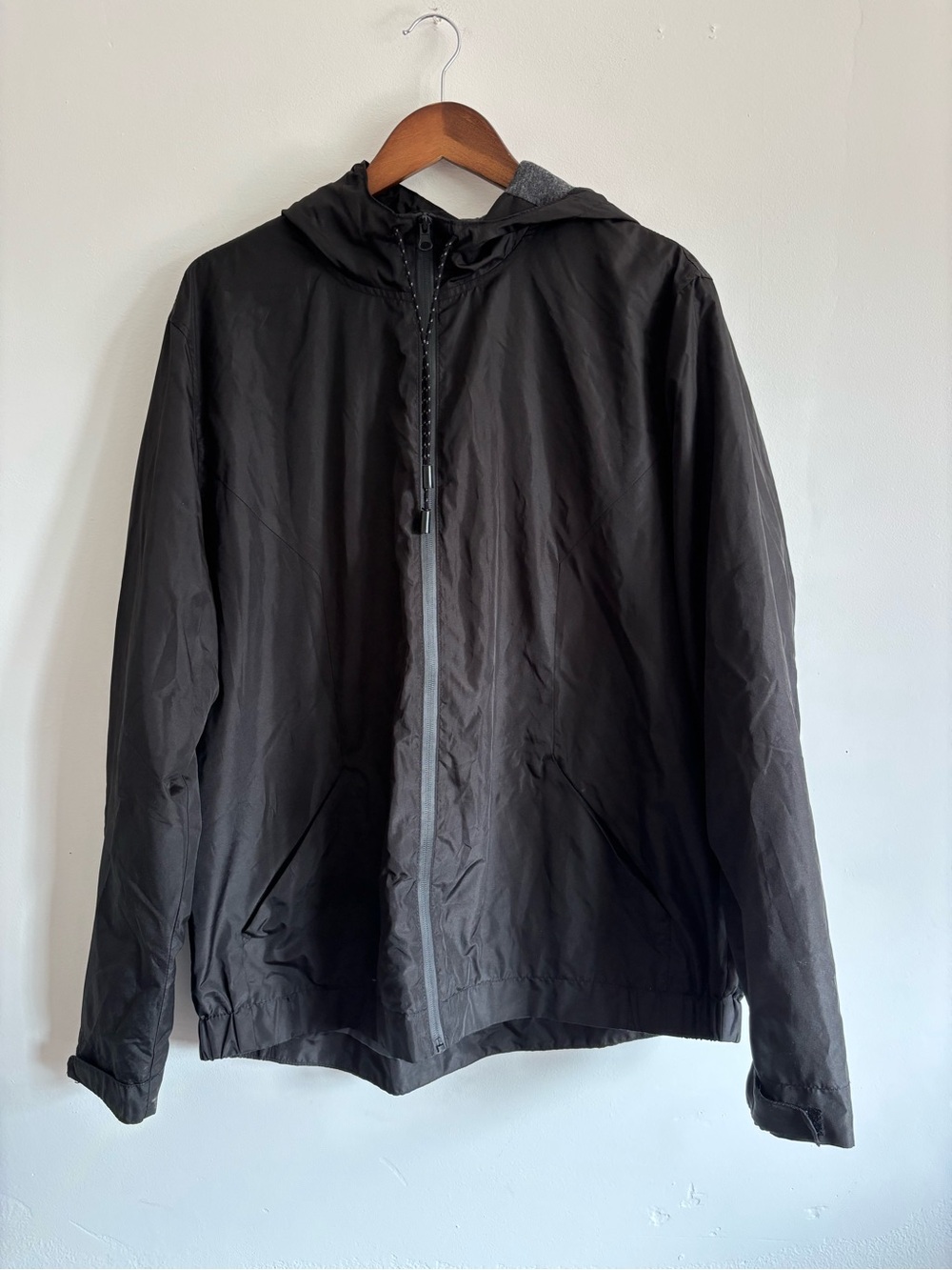 Goodfellow & Co Black Hooded Windbreaker